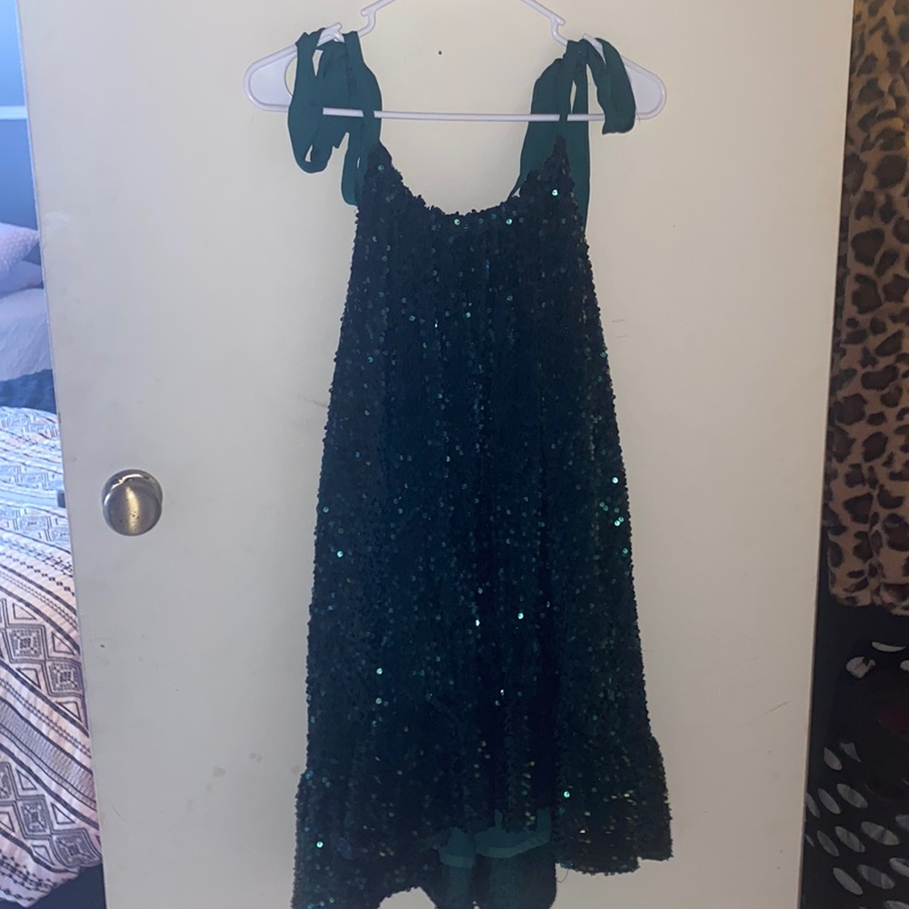 Free People Sparkly Green Dress